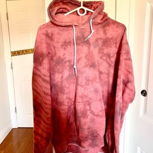 BOWERY SUPPLY CO. dusty red tie dye hoodie